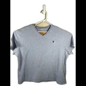 Men’s Polo Ralph Lauren Short Sleeve V Neck T-Shirt Size XXL Light Blue